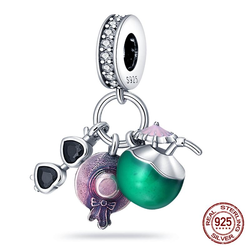 100% Genuine 925 Sterling Silver Ocean Collection Seashell Turtle and Heels Charm Beaded for Original  Bracelet Bracelet