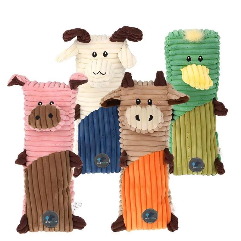 LINK TUFF Square-Head Cow Dog Toy