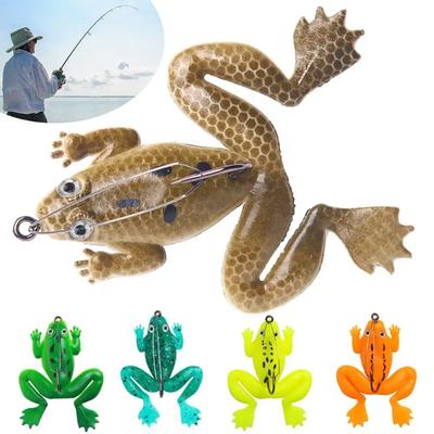 5 peças Iscas Wobbler Sapo Macio Isca Artificial de Silicone Sapo para Bagre Perca Robalo Lúcio Material de Pesca