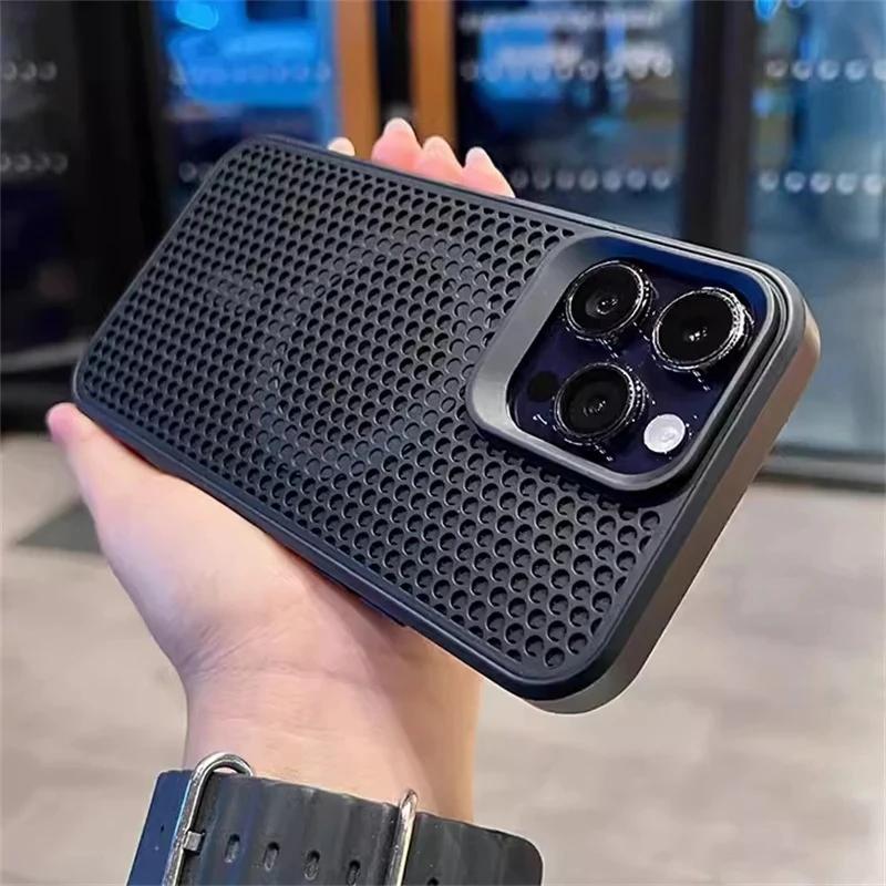 Dissipate Heat Magsafe Phone Case For iPhone 11 12 13 14 15 16 Pro Max Plus Magnetic Shockproof Bumper Back Cover