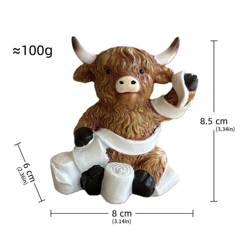 Quality Resin Statue Cow Sculpture With Detailed Texture Great Gift For Nature Lover And Collectors