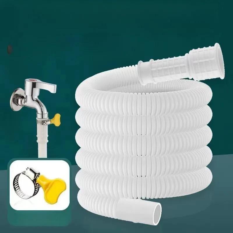 1-4M White Drain Hose Pipe Inlet Hoses Extension Drainpipe Tube for Air Conditioner Washing Maching Kitchen Faucet Accessories