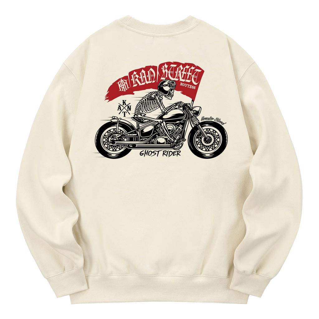 KAN6312 Kmc0148 Choppers Fleece-Lined Sweatshirt - Cream