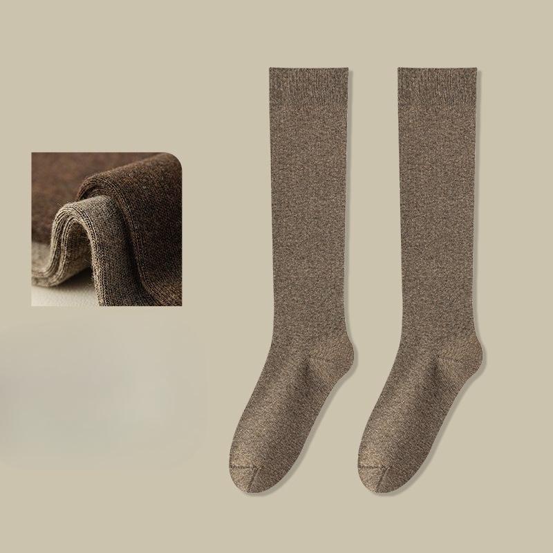 

Носки до икры, Осенне-зимние компрессионные носки, Женские гольфы из чистого хлопка, Утягивающие женские носки до колена 1 pair света кофе