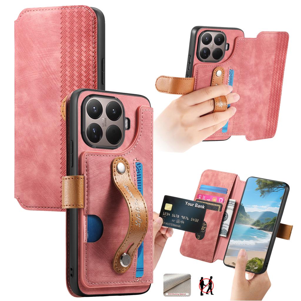 Wallet Case For Xiaomi 15T Pro Retro Leather Phone Cover with Wristband Kickstand