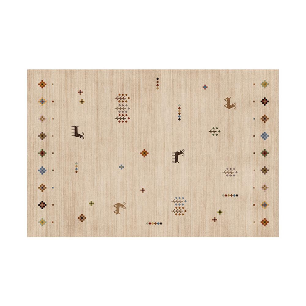 Green Vintage Pastoral Landscape Carpet Mat - Traditional Pattern Border Rug for Living Room Home Decoration Welcome Mat