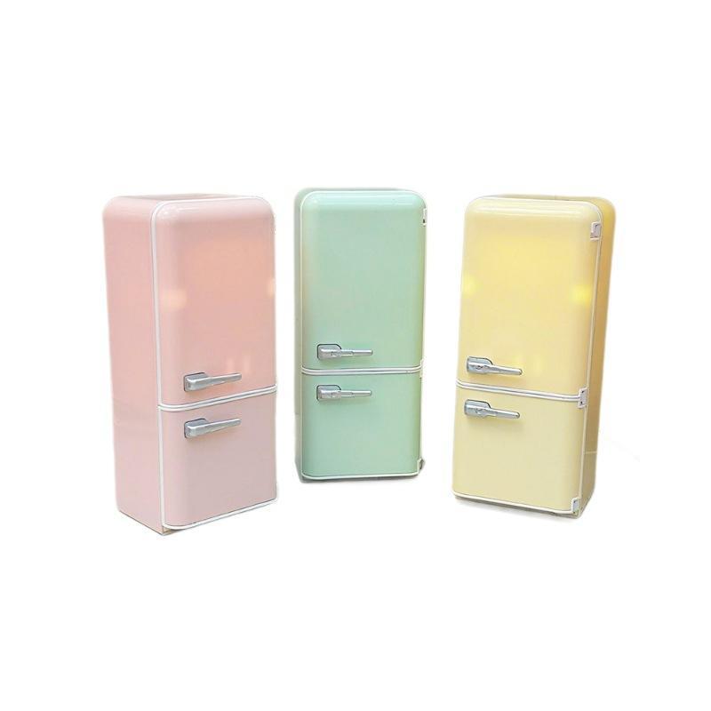 LED Light Dollhouse Refrigerator Toy 1/12 Scale Realistic Mini Kitchen Accessory for Kids Adults Collectible Pretend Play Hobby