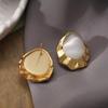 French Retro Cat's Eye Teardrop Stud Earrings - Elegant, Transparent & Fashionable High-End Design