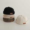 Casquette de Docker Bébé Vintage Couleur Unie Bonnet Hip Hop pour Tout-Petit Printemps Été Coton Enfants Garçon Fille Casquettes Melon