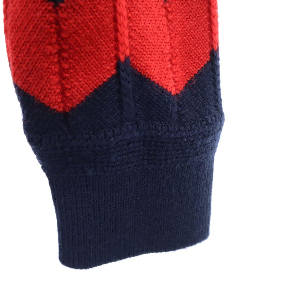 MASTER BUNNY EDITION made in Japan Border Pattern golf Long sleeve wool sweater Men's Used