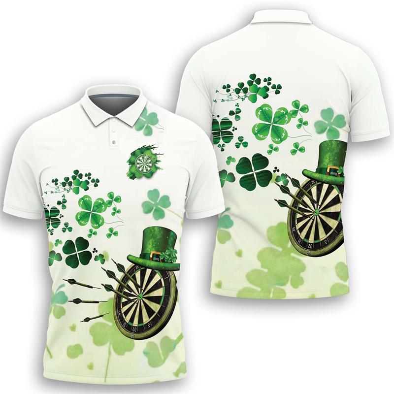 Maglietta Polo a Maniche Corte Team Freccette Turntable Per Uomo Abbigliamento Casual Festa Festiva Polo con Collo a Revers Club Freccette Top Maschili Sport