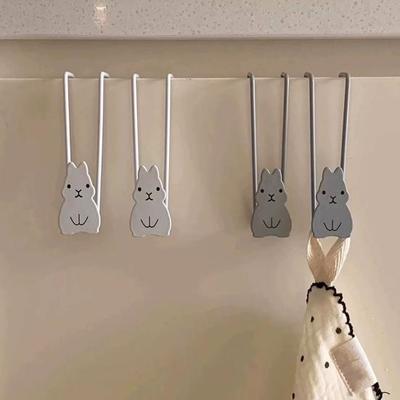 Multifunktionaler Über-Tür-Haken Schwerlastmetall Kaninchen Hängehaken Küche Badezimmer Handtuch Kleidung