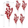 Artificial Red Berries Stems Fake Flower Simulation Christmas Red Holly Berry Branch DIY Wreath Xmas Party Home Table Decoration