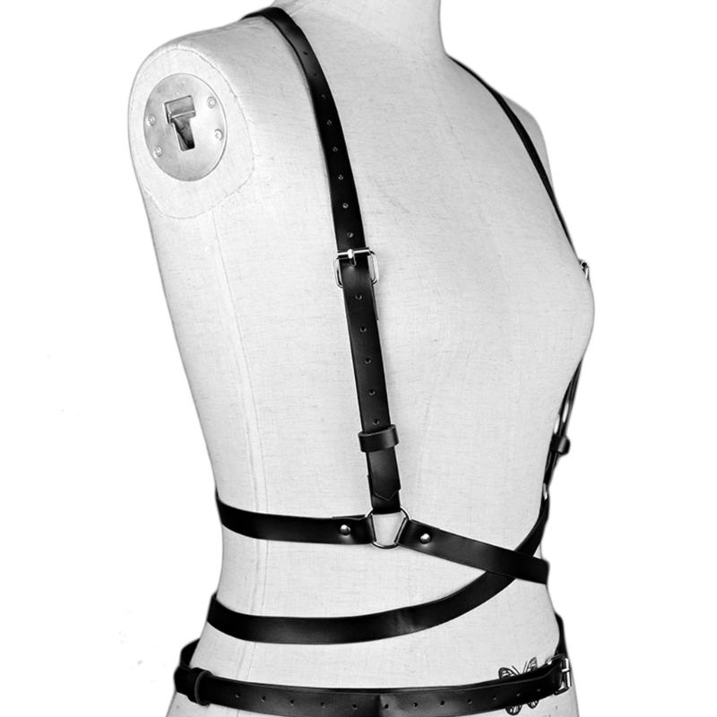 Adjustable Punk Style Synthetic Leather Waist Cincher Women's Harness Belt For Body Shaping And Fashionable Outfits
