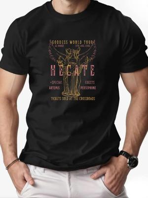 Mens Cotton TShirt Hecate Muse World Tour Poster Summer Round Neck Short Sleeve Graphic Breathable Fashion Casual TShirt