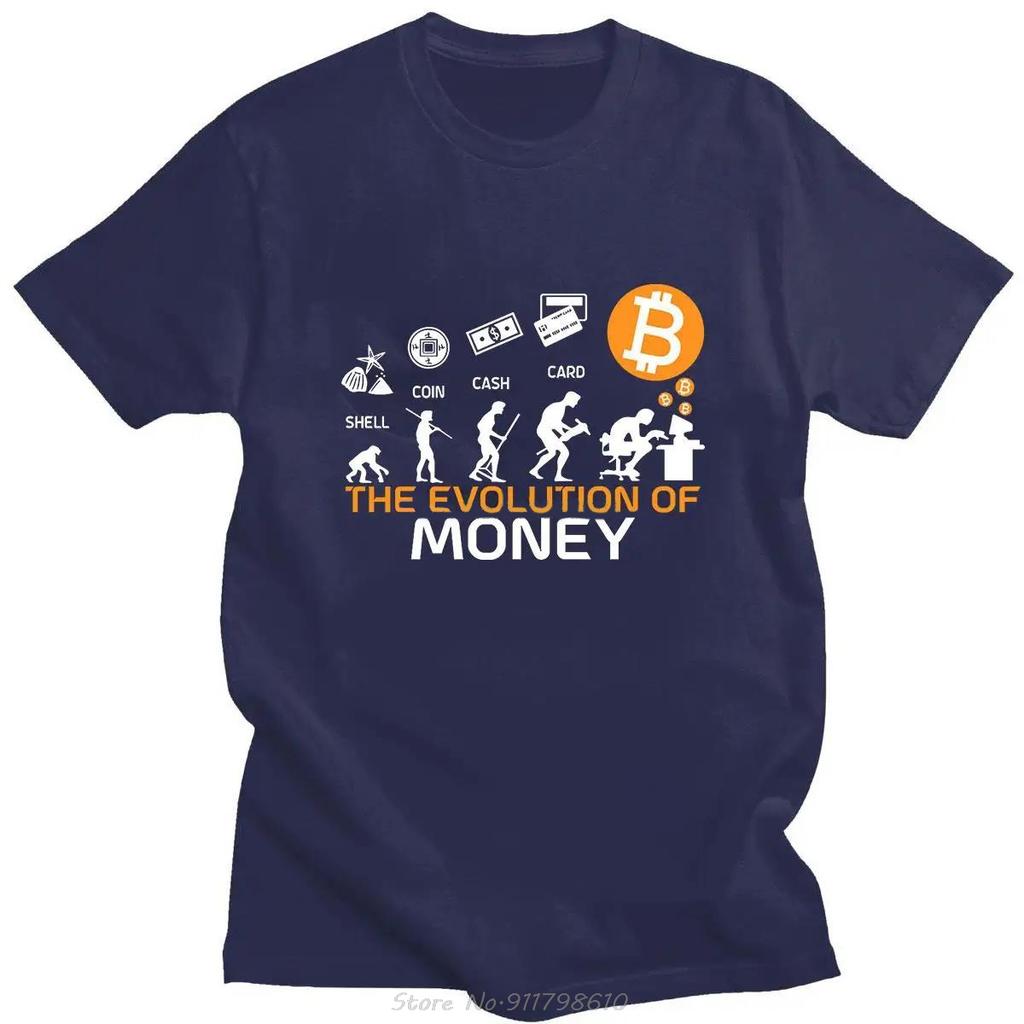 Evoluce peněz Vtipná Bitcoinová Japonská Trička Jednoduché Manga Potisk Tričko Letní Bavlněné Tričko Módní Volné Tričko