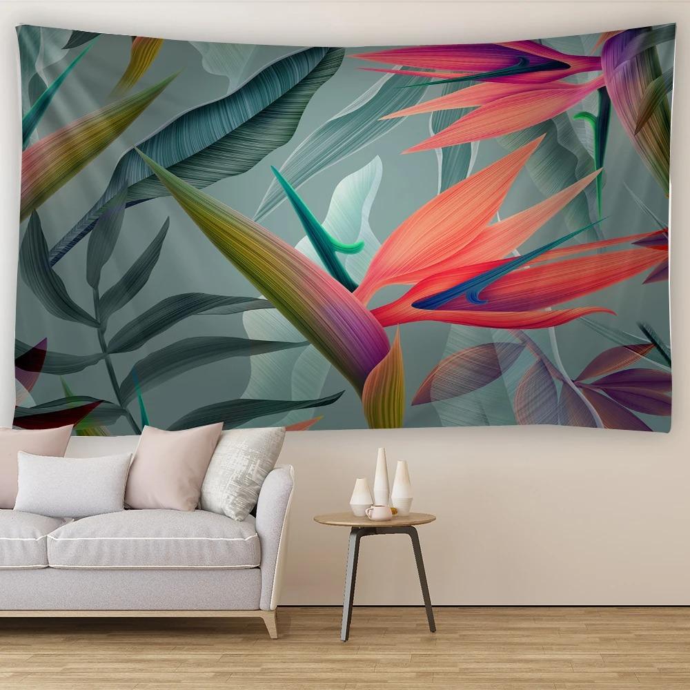 Home Wall Decoration Tapestry Plant Leaves Background Hanging Cloth Office Living Room Tapestry
