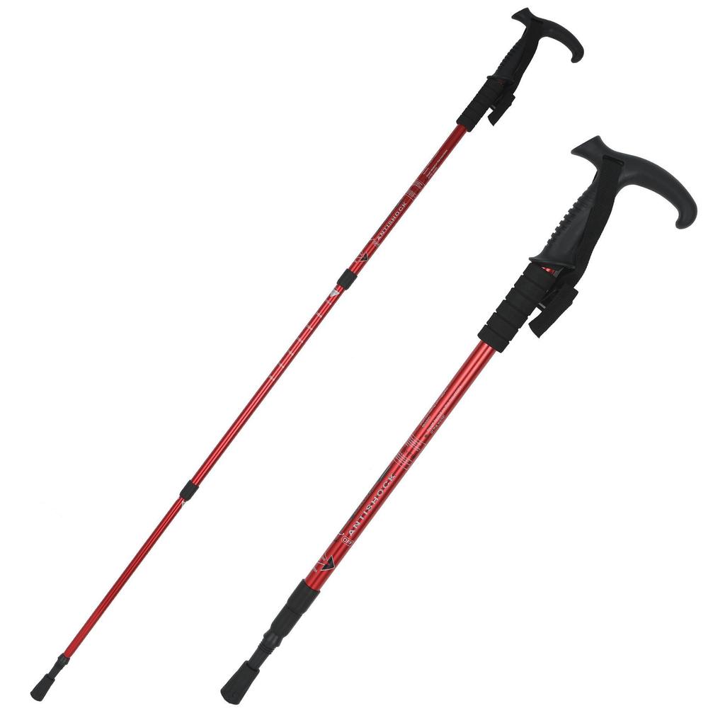 Teleskop-Trekkingstock aus Aluminiumlegierung für den Außenbereich, rutschfest, stoßdämpfend, zum Wandern und für ältere Menschen