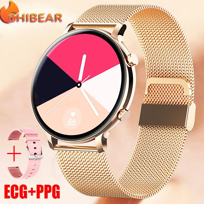 

Модные женские умные часы с индивидуальным циферблатом, фитнес-трекер, женский спортивный браслет, ЭКГ+PPG, Bluetooth, умные часы для Huawei