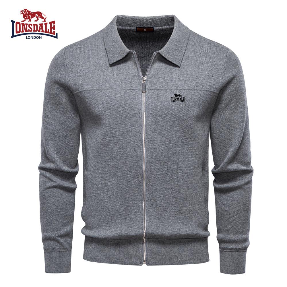 Lonsdale Осень и Зима Вышивка Новая Мужская Европейский Размер Куртка Свитер Кардиган Мужская Молния Деловой Повседневный Пиджак Мужской L 6360₽