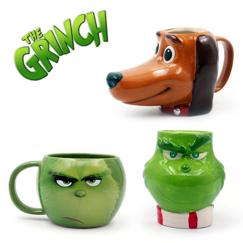Green Monster Grin Ceramic Coffee Mug - Christmas Gift with English Lettering