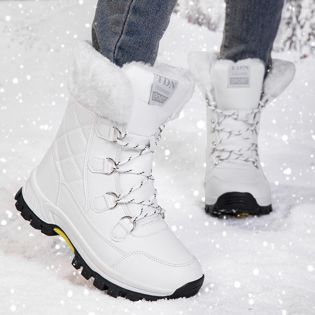Women's Shoes Winter Fashion Ankle Boots Women Keep Warm Female Lace Up Waterproof Boots Ankle Shoes Street Nurse Boot