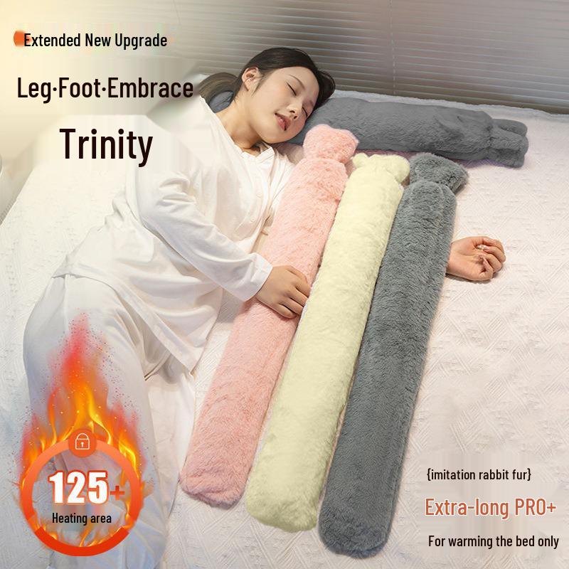 Extra Large Plush Hot Water Bottle - Explosion-Proof Hand, Body, and Foot Warmer