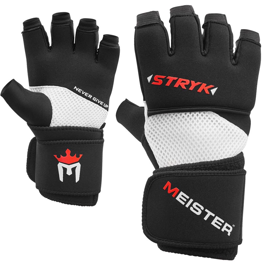 MMA Kickboxing Genuine Meister Easy Bandage Inner Gloves Shock Absorption Wrist Protection Black - - X-Large