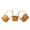 Willow Rattan Bride Flower Basket Picnic Container Hand-Woven Flower Arrangement Basket with Handle Picnic Weaving Basket