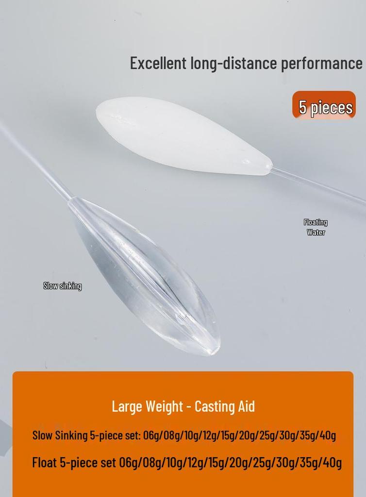 Slow Sinking Floating Lure Casting Aid, 40-50g, Long Cast Fly Fishing Hook, Anti-Tangle Gear
