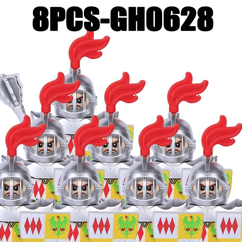 Medieval Military Europe King Soldier Figures Building Blocks Castle Lion Knight Sword Infantry Weapon Warrior Bricks Toys Gifts