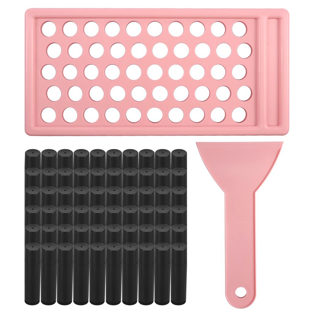 Twist Up Lip Balm Tube Plastic Empty Lipstick Tube DIY Lipstick Making Kit with Filling Trays Spatula Lip Gloss Balm Container