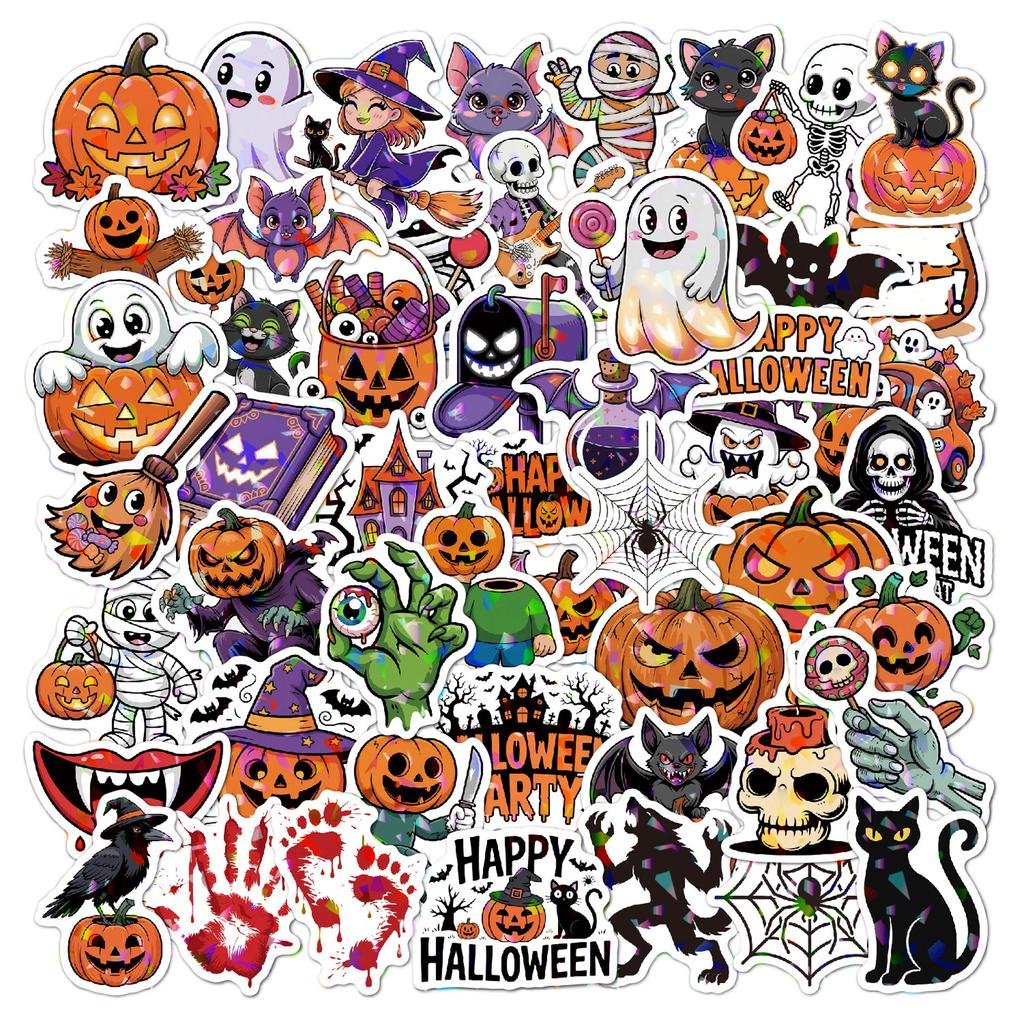 50 Pcs Halloween Stickers for Bottles Gifts and Party Decorations