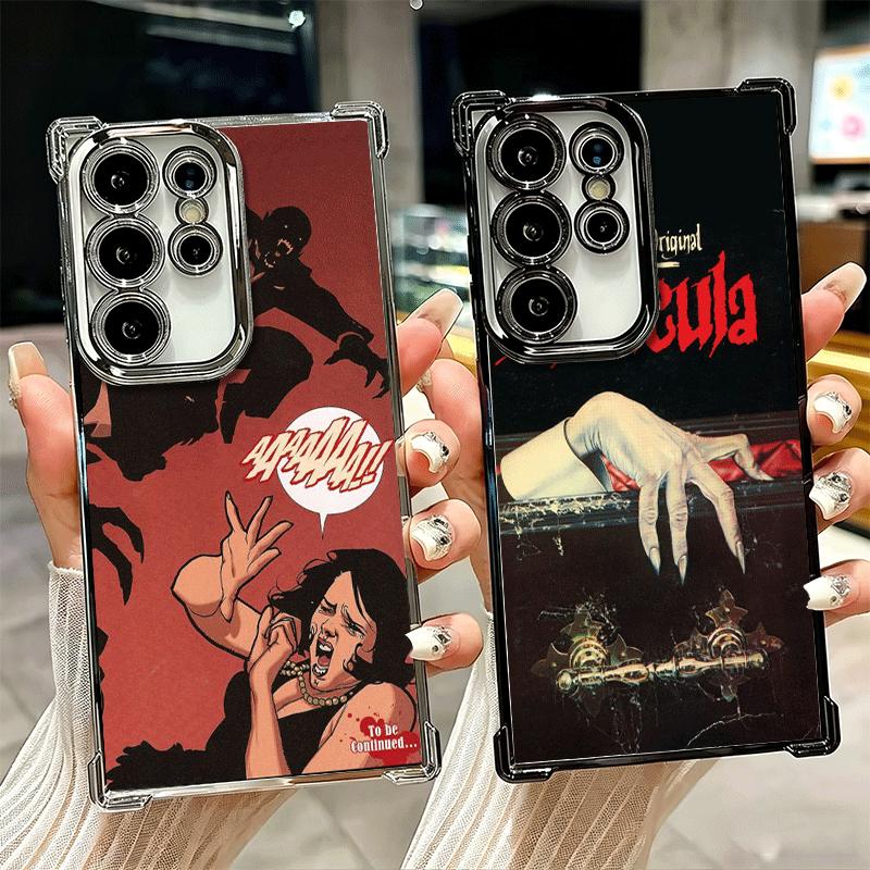 Gothic Vampire Scarlet Art Plating Phone Case For Samsung Galaxy S24 S25 FE S26 Edge S23 Ultra S22 S21 Plus S20 Anti-Fall Airaba