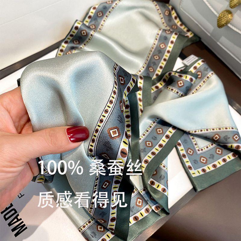 Wiosenny Jedwabny Szal Damski Wiosenny i Jesienny Streamer Kokarda Poczucie Designu Nisza Temperament Krawat