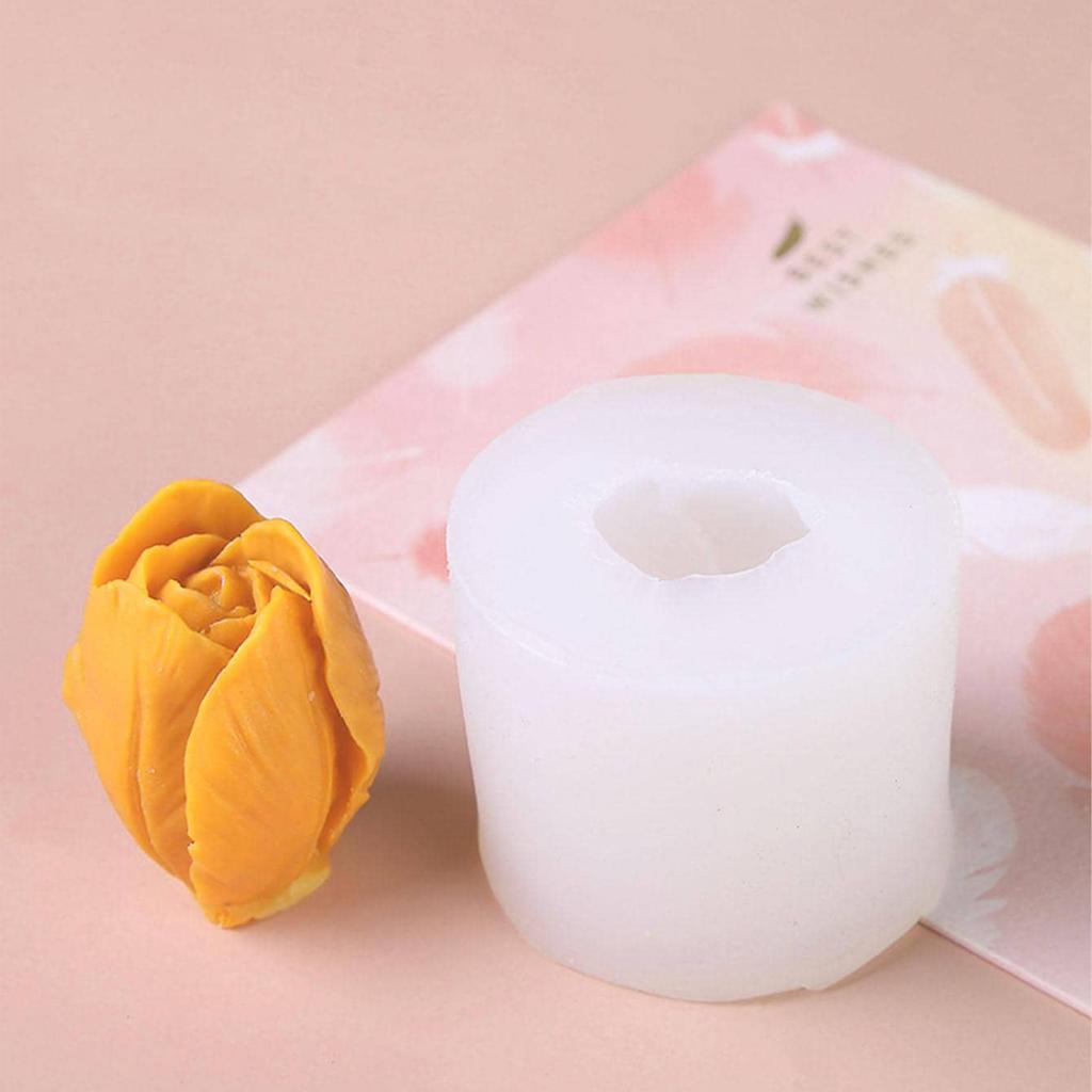 1pc-3D Tulip Candle Mold Silicone Mold Chocolate Cake Decoration Handmade Diy Soap Mold Candle Making Supplies