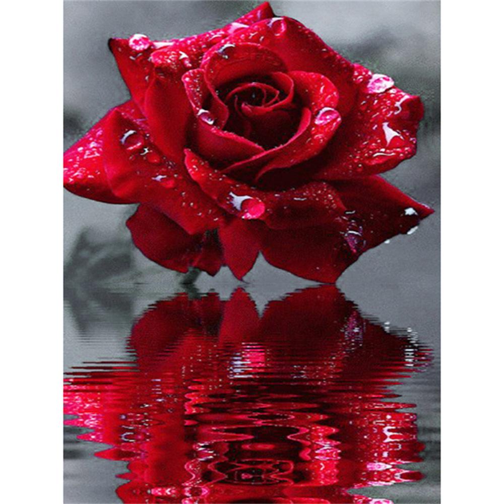 5D Diamond Painting Flower Rose Skull Art Diamond Embroidery Black and White Picture DIY Cross Stitch Set Home Decoration