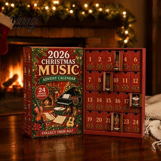 Musical Instrument Ornaments Christmas Music Advent Calendar 2026, 24 Mini Home Decorations Countdown Calendar, Musician Holiday Gift for Lovers