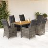 Vidaxl 7-Cz. Set di Mobili da Giardino con Cuscini, Grigio, Rattan PE