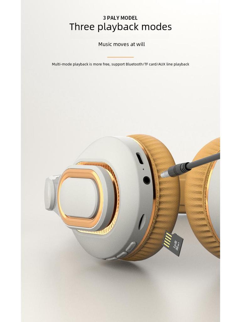 H7 Cross-Border Head-Mounted Wireless Bluetooth Headset with Card Folding and Heavy Bass for Gaming and Sports