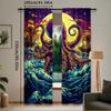 2Pcs Cartoon Octopus Curtain Japanese Style Curtain Suitable For Living Room Bedroom Kitchen And Bathroom