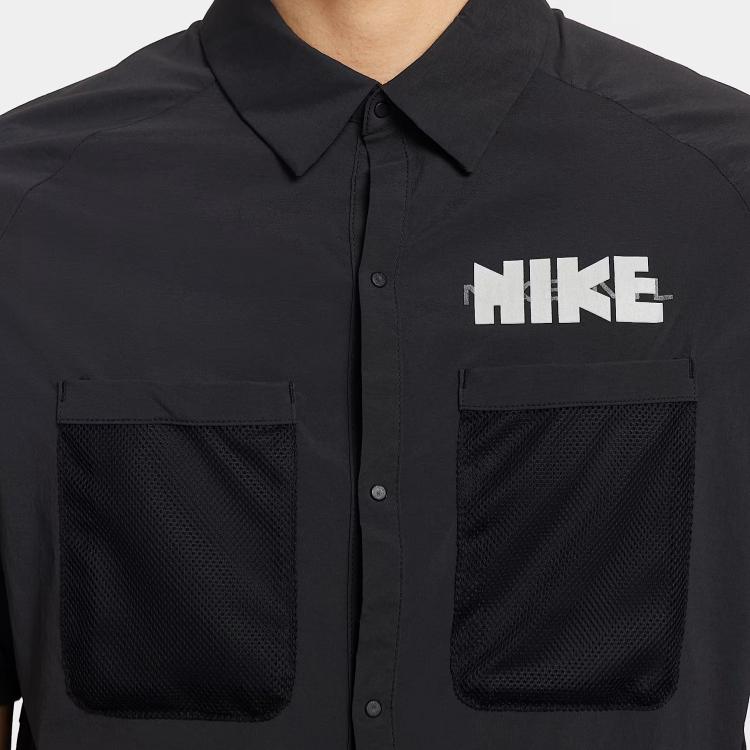 Nike Dri Fit Shirts Men's Black Lapel Moderate IH4510-010