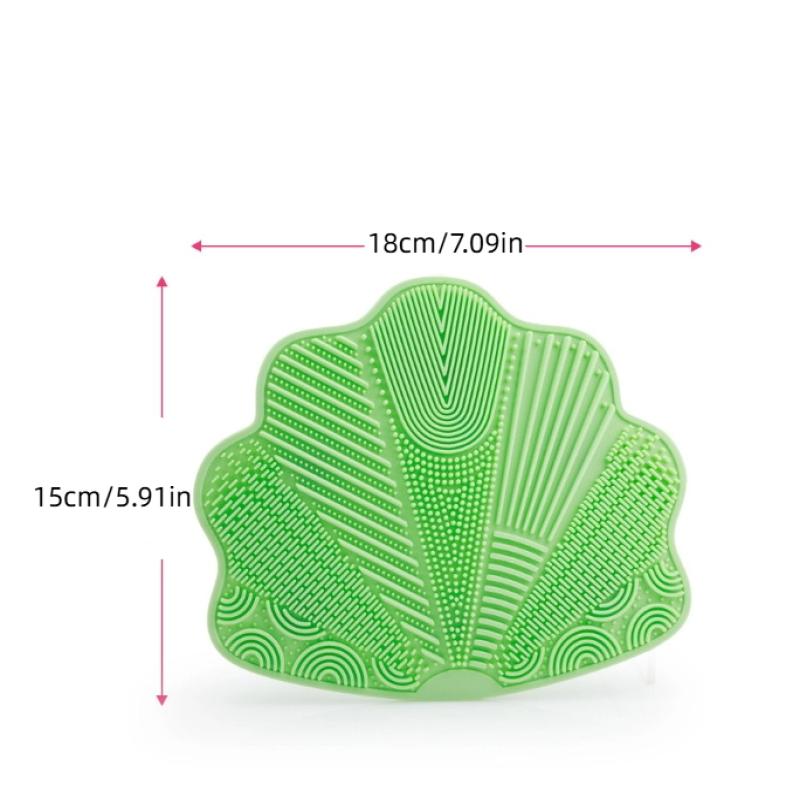 Scrubbing Pad Cosmetic Brush Cleaning Pad Silicone With Suction Cup Scallop Avocado Shape Cleaning Scrubbing Pad Beauty Supplies