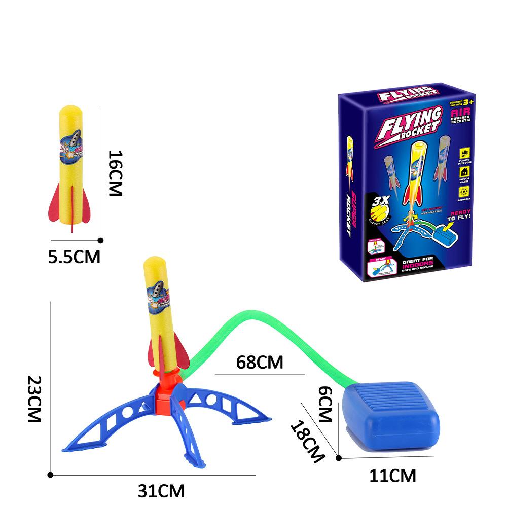 3 Continuous Foot Step Light Rocket Launcher Toy Outdoor Leisure Sports Toy 3-6 Years Old