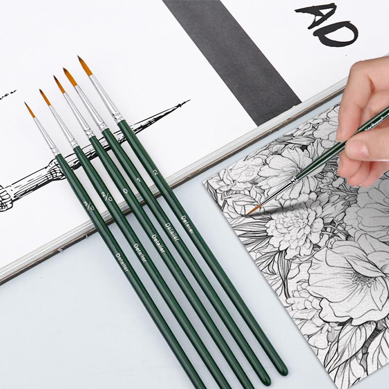 Set 5 Buc. Stilou cu Linie de Cârlig Nailon Ultra-fin Desenat de Mână Margine DIY Pictură Digitală în Ulei Acrilic Acuarelă Stilou Pensulă de Pictură cu Vârf