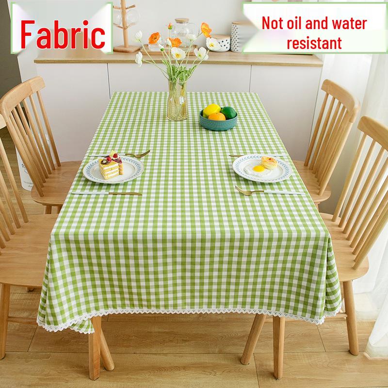 Ins Style Waterproof Wash-Free Plaid Tablecloth for Coffee and Dining Tables