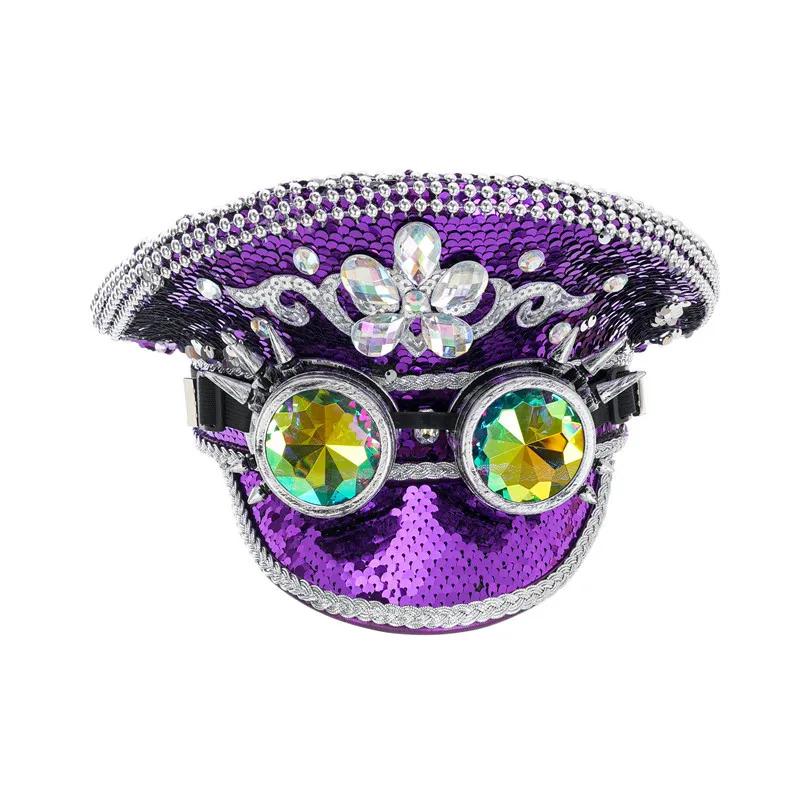 Cosplay Bar Thema Punk Niete Große Kappe Militärfans Großer Hut Nachtclub Performance Hut Partyhut Dekorationen