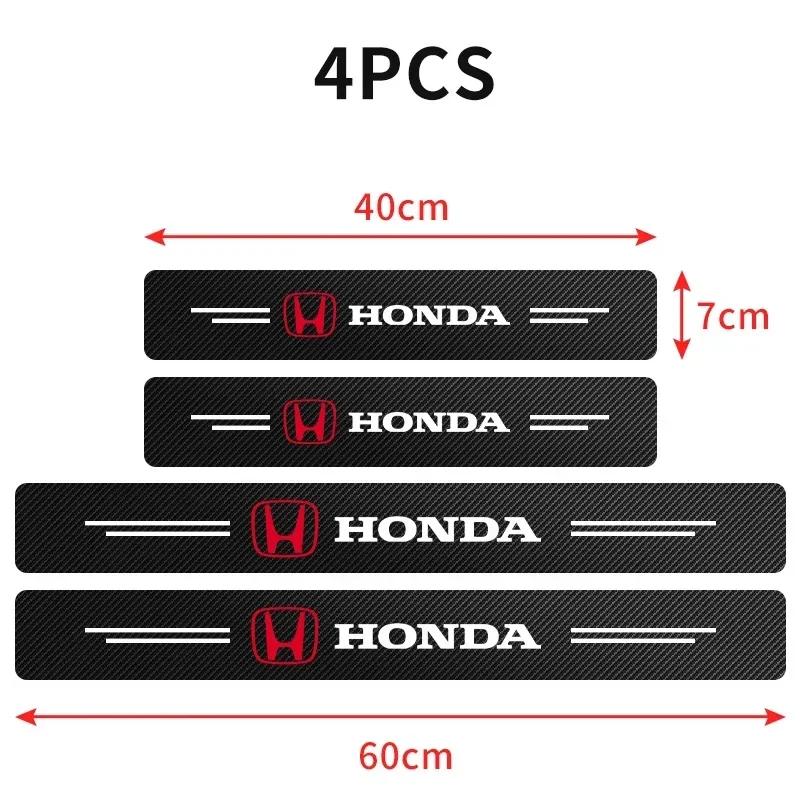 

4PCS Carbon Fiber Car Sticker Auto Door Threshold Waterproof stickers For Honda Civic Odyssey HR-V City Accord Jazz Accessories
