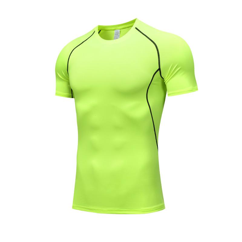 Men's Quick-Dry Fitness Sport Tee - Short Sleeve, Tight Fit, Round Neck, Sweat-Wicking for Running, Basketball, Football.