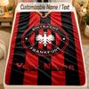 FlaneldeckeEintracht Frankfurt Benutzerdefinierter Name Text Personalisierte Weiche Warme Überwurfdecke Heimdekoration Geschenk